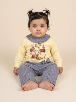 Skin ride - Baby Girls Bicycle Print Suit