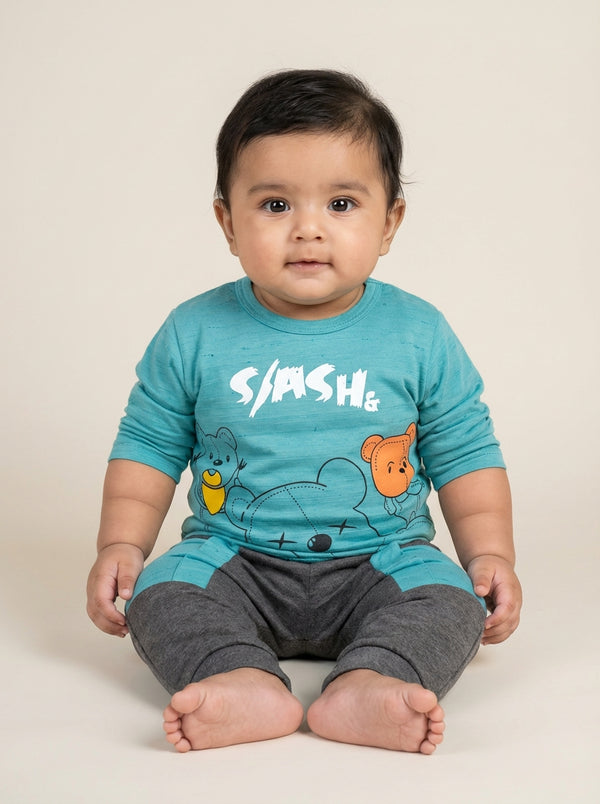 Bear B - Baby Blended Shirt with Hosiery Trouser