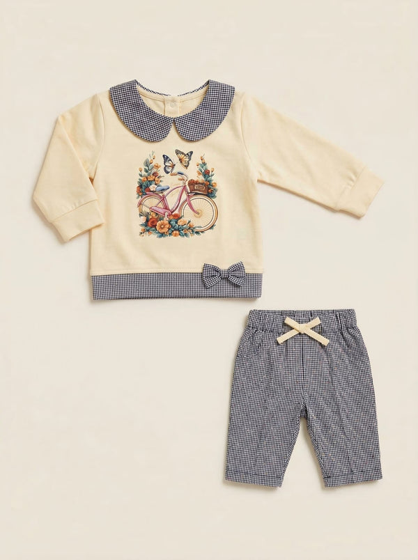 Skin ride - Baby Girls Bicycle Print Suit