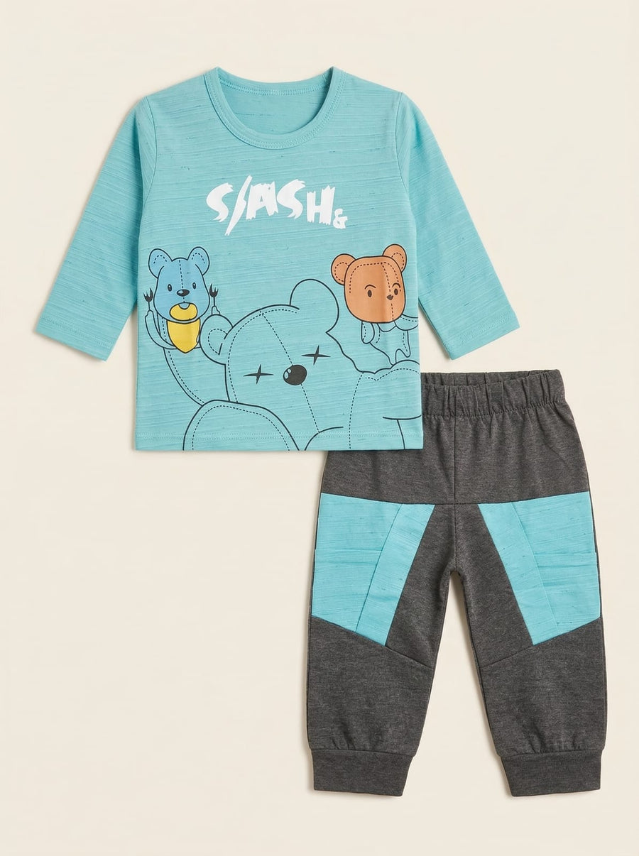 Bear B - Baby Blended Shirt with Hosiery Trouser